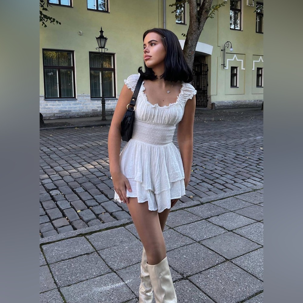Princess Polly The Love Galore Romper in White Size 6